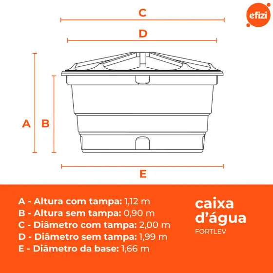 Caixa de água fortlev 2000 litros