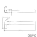 Martelo Unha Tramontina Aço Com Cabo De Madeira 34mm