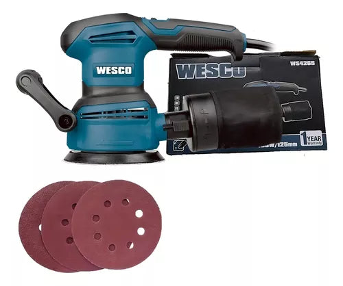 Lixadeira profissional roto orbital Wesco Profissional WS4265 azul-turquesa 400W 110V/220V