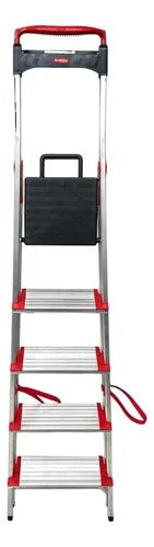 Escada De Alumínio Comfort 5 Degraus Até 150kg Alumasa