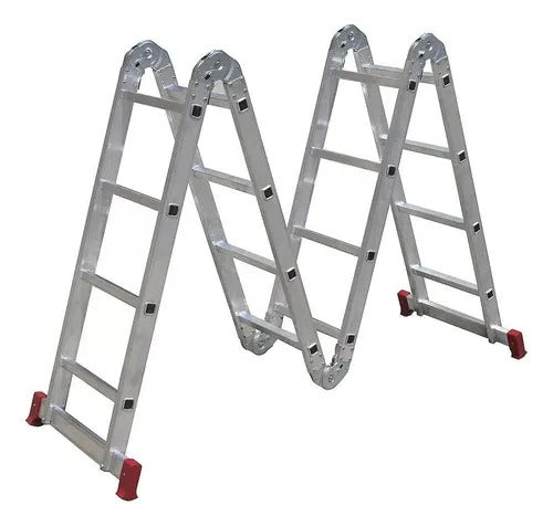 Escada Multifuncional de Alumínio 4x4 com 16 Degraus