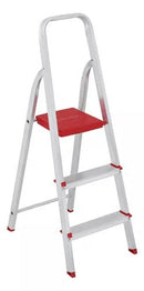 Escada De Alumínio Dobrável Compacta com 3 Degraus